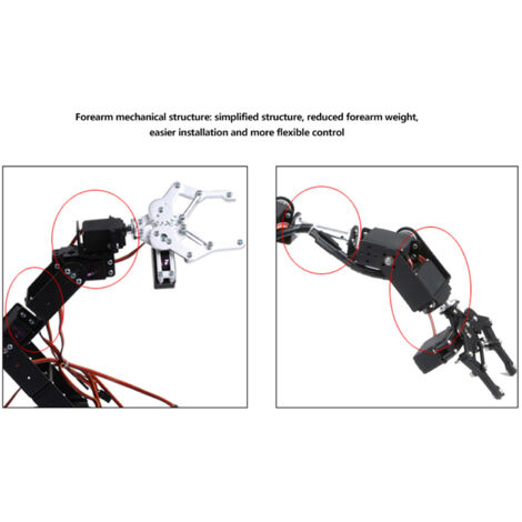 Tgoon Brazo mecánico, Garra de Robot de Engranaje de Metal Manipulador 6DOF Dirección Flexible Mejora la Estabilidad para Piezas de Robots Tgoon Brazo mecánico, Garra de Robot de Engranaje de Metal Manipulador 6DOF Dirección Flexible Mejora la Estabilidad para Piezas de Robots