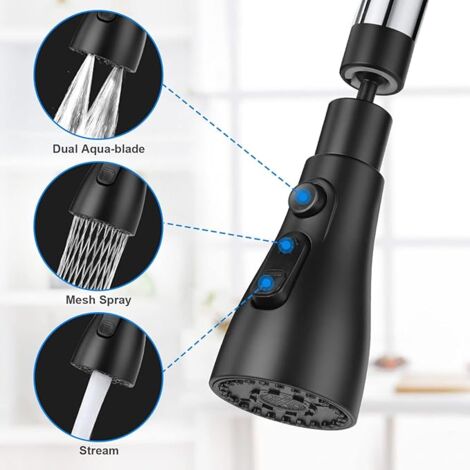 Accesorio giratorio para grifo, giratorio 360° con 3 modos, aireador de grifo multifuncional, ahorrador de agua para grifo, ducha, cocina, baño