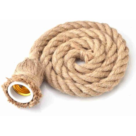 Lámpara Colgante Industrial Vintage - Cuerda De Cáñamo, E27, 1m, Para Comedor, Bar