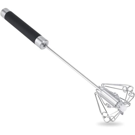 Batidor De Huevos MINKUROW, Batidor Manual De Acero Inoxidable, Mezclador De Cocina Giratorio Duradero Antioxidante, Agitador Ideal (1/5)