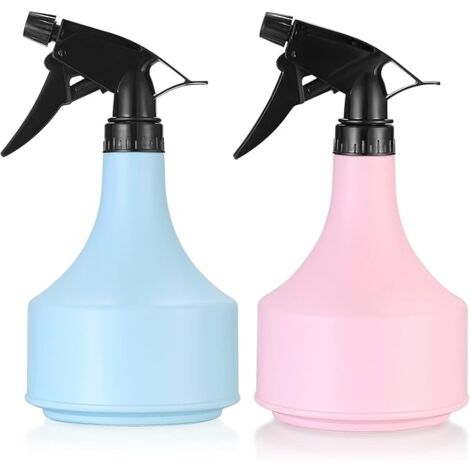 MINKUROW - Pulverizador Vacío De 2 Piezas, Botellas De Plástico De 500 Ml, Botella De Spray Vacía, Atomizador De Agua Con Bomba Recargable, Pulverizador Para Plantas, Jardín, Cocina, Interior, Rosa Y 
