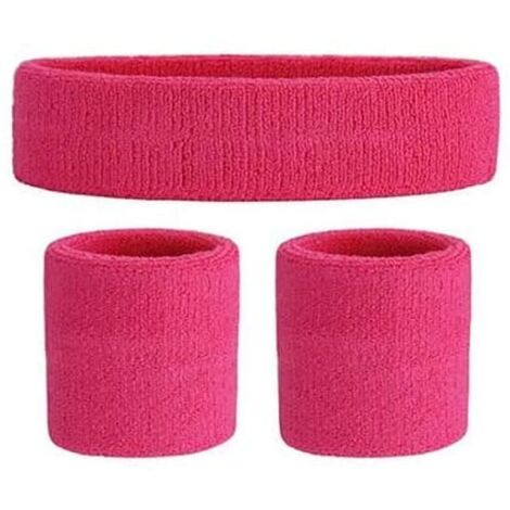 Conjunto De Banda Para El Sudor MINKUROW Que Incluye Banda Para El Sudor Deportiva Y Bandas Para El Sudor Para Correr, Andar En Bicicleta, Trotar, Tenis, Fútbol (Rosa) (1/5)