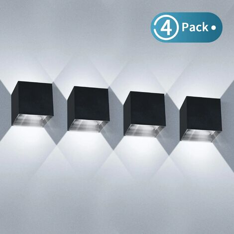 Luz de pared interior/exterior 12W 4 Pack luces de pared LED
