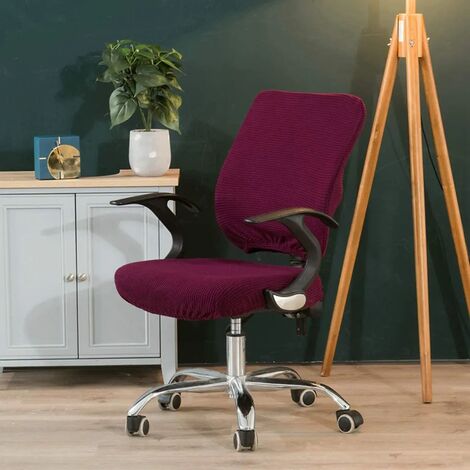 Funda para silla de oficina, color rosa, elástica, funda para silla de  escritorio, funda gruesa para asiento de oficina, fundas para sillas de