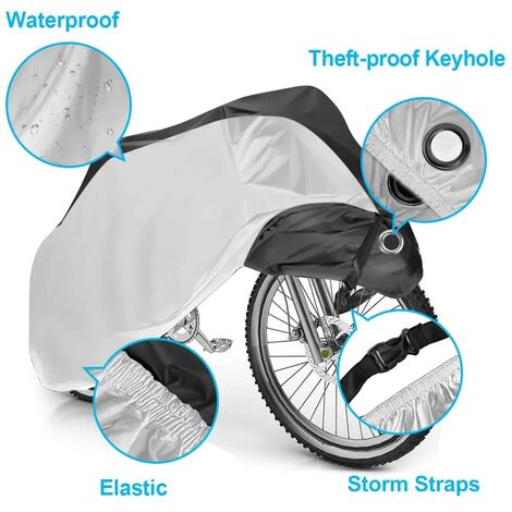 Funda de bicicleta para almacenamiento al aire libre, impermeable, lluvia,  sol, nieve, polvo, viento, a prueba de viento, funda de bicicleta plegable