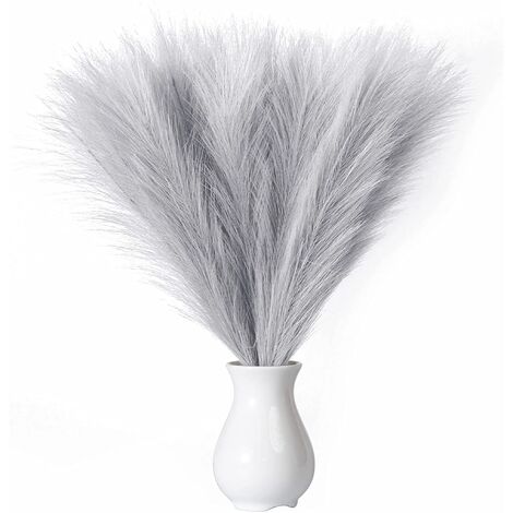 MINKUROW Hierba De Pampa Falsa, 5 Tallos 45 Cm/18'' Réplica De Hierba De Pampa Pequeña Plumas De Caña De Hierba Pomposa Esponjosa Para Jarrón Arreglo Floral Sala De Estar Cocina Boda Oficina Boho Répl (1/4)