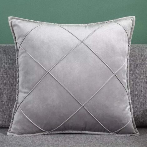 MINKUROW Juego De Fundas De Cojín Suave Simple De Terciopelo De Alta Calidad Funda De Cojín Decorativa Para Sofá (45 x 45 Cm (1 Gris))