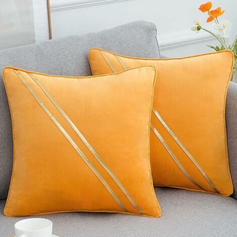 MINKUROW Fundas De Cojín Decorativas Funda De Cojín Cojín Acogedor Funda De Cojín De Sofá Neutral Moderna Con Cremallera Oculta Para Sofá Sofá Dormitorio Sala De Estar Decoración Amarillo Naranja 45x4 (1/5)