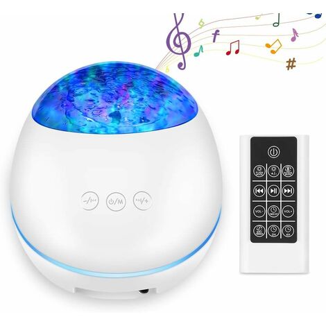 MINKUROW Proyector Lámpara Ocean Waves Proyector Led Luces Nocturnas Bluetooth 8 Modos De Iluminación Música Luz Nocturna Con Función De Temporizador Luz De Estado De Ánimo Para Bebé Niños Dormitorio (1/5)
