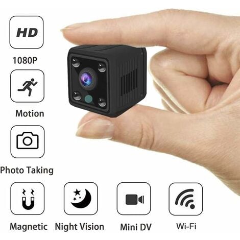 Mini Cámara MINKUROW Full Hd 1080p, Mini Cámara De Seguridad Con Visión  Nocturna Infrarroja Y Detección