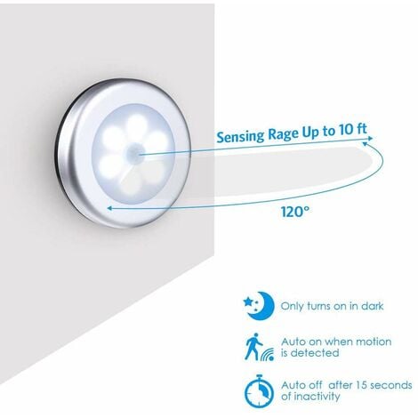 Luz nocturna con sensor de movimiento, recargable por USB, funciona con  pilas, luz nocturna para interiores, se pega en cualquier lugar sin