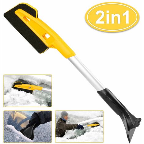 MINKUROW Raspador De Hielo Profesional, Cepillo De Nieve Para Raspador De Hielo Para Automóvil, Cepillo Raspador 2 En 1 Adecuado Para Ventanas De Automóviles