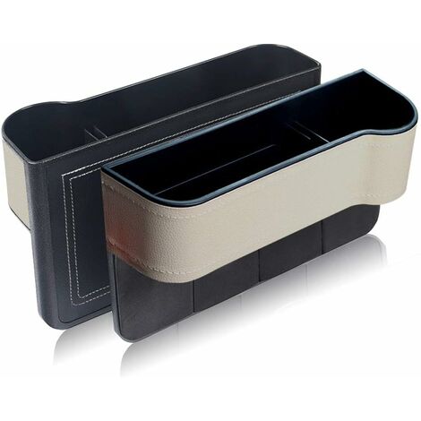 MINKUROW Caja De Almacenamiento Para Auto, 2 Piezas Universal Para Asiento De Auto Organizador Consola Bolsillo Lateral Asiento De Cuero Caja De Almacenamiento Para Billetera Teléfono Monedas Cigarril (1/5)