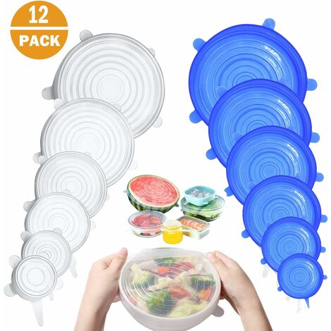 Tapa De Silicona Elástica MINKUROW, Tapa De Silicona Elástica De 12 Partes, Tapa De Silicona Reutilizable Sin Bpa (1/5)
