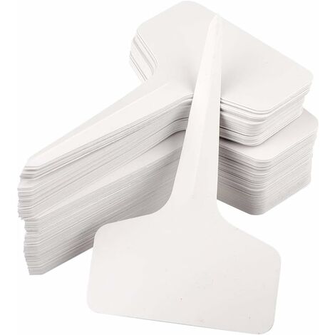 MINKUROW 100 Piezas De Plástico Blanco Tipo T Marcadores De Plantas, Etiquetas De Marcador De Jardín Impermeables Duraderas Etiquetas De Plántulas (1/5)