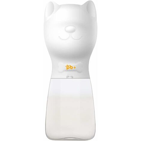 MINKUROW Botella De Agua Para Perros Botella De Viaje Portátil Perro Y Gato Botella De Bebida De Agua De Viaje Para Mascotas Botella De Viaje Portátil (Blanco) (1/5)