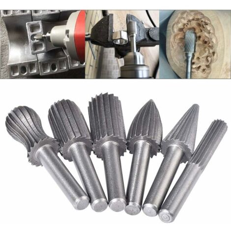 Brocas Para Enrutador MINKUROW, Rebabas Rotativas De Tungsteno De Doble Corte, Brocas De Vástago De Tungsteno, Limado/Grabado/Molienda De 6mm (6 Uds) (1/5)