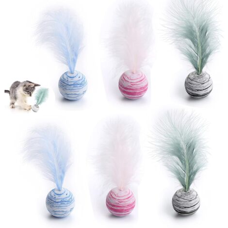 MINKUROW 6pcs Bola De Espuma Gato Bolas De Juguete Interactivas Para Gato Textura Gato Bolas Coloridas Con Campana Gato De Peluche Juguete De Pelota Gatito Entrenamiento Jugar Masticar Material Bola E