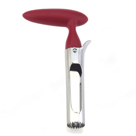 MINKUROW Apple Corer, Con Mango De Abs, Hoja De Grado Alimenticio Con Dientes Afilados De Acero Inoxidable, Rojo (1/5)