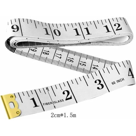 Regla de doble cara para medir el cuerpo, cinta de costura, cinta suave para  medir la circunferencia del pecho/la cintura, 60 pulgadas/150 cm, color  amarillo : : Hogar y Cocina