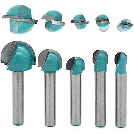 MINKUROW, 5 Uds., Brocas De Caja De Núcleo De Enrutador De Vástago De 6mm, Fresa De Ranura Redonda Cnc, Herramientas De Carpintería De 6mm/8mm/10mm/12mm/18mm (1/5)