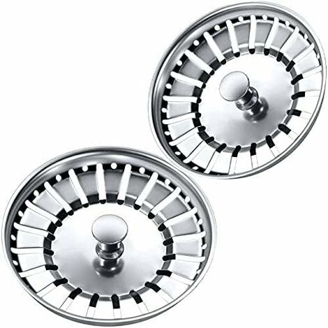 MINKUROW Fregadero De Cocina De Acero Inoxidable Grueso Para Fregadero De Cocina, Diámetro Del Agujero De 84 Mm (Acero Inoxidable-2 Piezas, 84 Mm) (1/5)