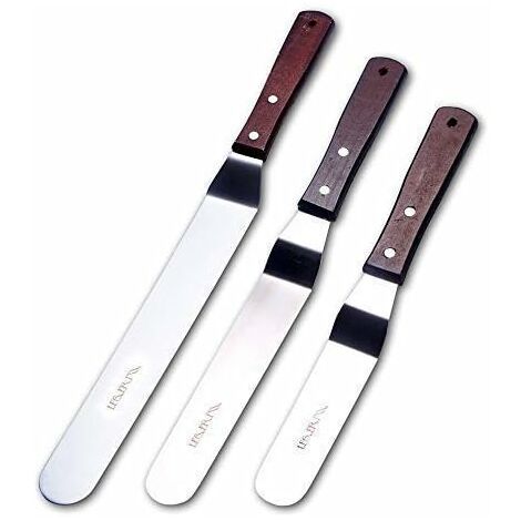 Juego De Paletas Para Esquinas De Pasteles MINKUROW, 3 Paletas Para Esparcir, Cuchillo Para Esparcir De Acero Inoxidable Para Hornear Pasteles
