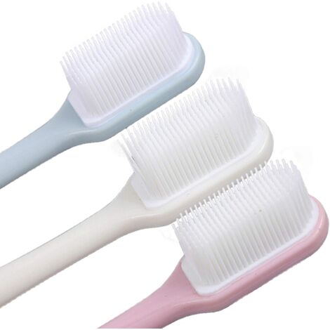 MINKUROW Paquete De 3 Cepillos De Dientes Para Perros, Cepillo De Dientes De Silicona Nano Suave Con Mango Largo, Para Perros Pequeños Y Medianos, La Mayoría De Las Mascotas (1/5)