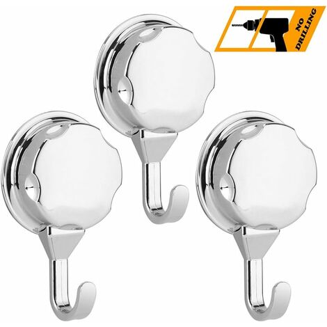 MINKUROW Ventosa Gancho Impermeable Toalla Gancho Colgador Para Cocina Baño Hogar Hotel, 3 Piezas (1/4)