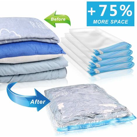 Paquete de 10 bolsas de viaje al vacío para ropa de equipaje, bolsas de  compresión herméticas para ahorrar espacio para edredones de ropa de cama  (4