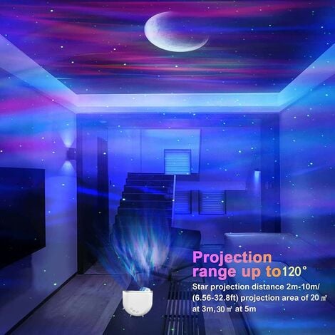 Aurora - Proyector de luz de estrella con luna, proyector de luces de  galaxia con control remoto, proyector de luz de cielo nocturno Bluetooth