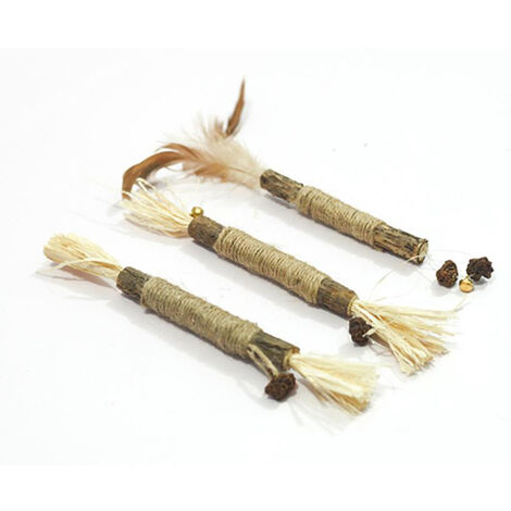 MINKUROW 3 Palitos De Hierba Gatera, Juego De Palitos Masticables Para Gatos, Juguetes Para Gatos, Cuidado Dental, Para Cepillarse Los Dientes, Eliminar El Sarro Y Refrescar El Aliento