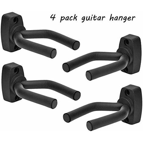 MINKUROW Gancho Para Guitarra Soporte Para Guitarra Montaje En Pared 4 Piezas Para Guitarra Acústica, Guitarra Clásica, Guitarra Eléctrica, Bajo, Ukelele (1/4)