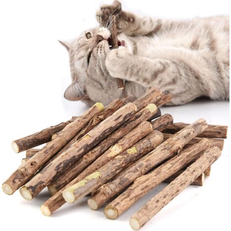 MINKUROW 20 Pack Matatabi Stick Para Gatos, Hierba Gatera Seca Natural Catnip Matabi Stick Macher Toy Cats (1/5)