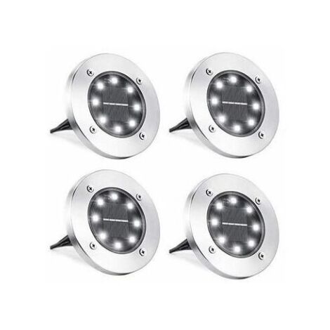 MINKUROW 4 Unidades De Luces Solares Para El Suelo Al Aire Libre, Luces Solares De Jardín Joomer Con 8 Led Para Uso En Exteriores, 6000 K Blanco Impermeable Led Luces Solares De Jardín, Luces Solares  (1/5)