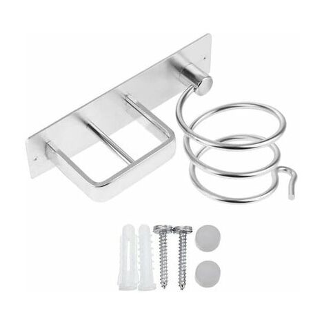 MINKUROW Soporte Para Secador De Pelo Montado En La Pared Soporte Para Alisador De Pelo De Aluminio Soporte Para Secador De Pelo De Montaje En Pared Organizador Para Secador De Pelo Para Hotel, Baño,  (1/4)