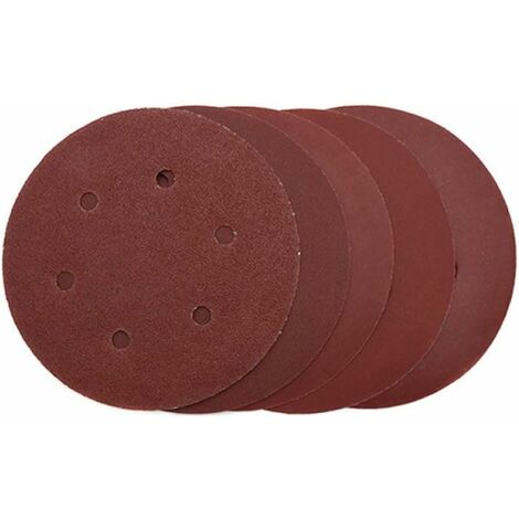 MINKUROW Disco De Lija Redondo De 50x6 Pulgadas Con 6 Agujeros - Papel De Lija Para Lijadora - Gancho Adhesivo Y Hojas De Lija Para Rascar - Grano 320 - 150 Mm De Diámetro (1/3)