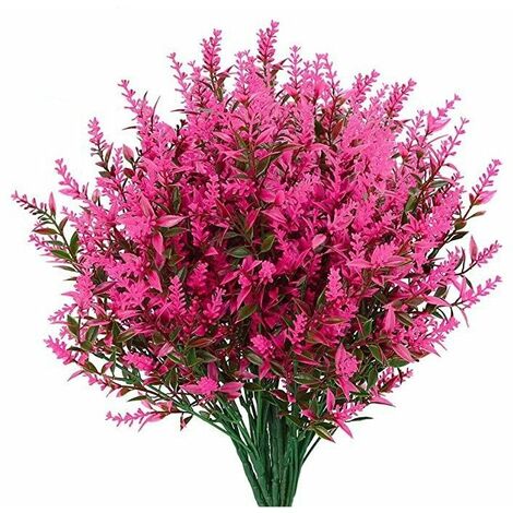 MINKUROW 10 Bunches Lavanda Flores Artificiales 10 Bundles Flores Artificiales Gaming Poster (Rosa) (1/5)