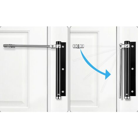 MINKUROW Cierrapuertas Automático Cierrapuertas Hogar Automático Cierre De Puertas Artefacto Simple Muelle Automático Cierrapuertas (Negro) (1/5)