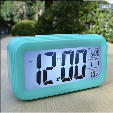 MINKUROW Despertador Digital Despertador Matutino, Despertador Digital Silencioso Con Batería Para Niños Adultos Pantalla Led Grande Calendario De Temperatura, Despertador De Viaje Con Función De Repe