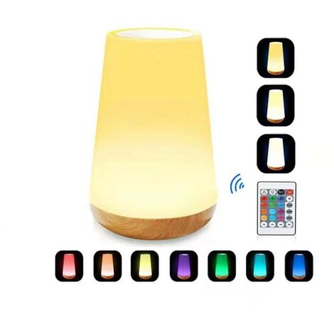 MINKUROW Luz De Noche Led, Lámpara De Noche Amouhom, Lámpara De Noche Táctil Colorida, Control Remoto, Recargable Con Brillo Ajustable, Para Dormitorio, Habitación De Niños Y Sala De Estar