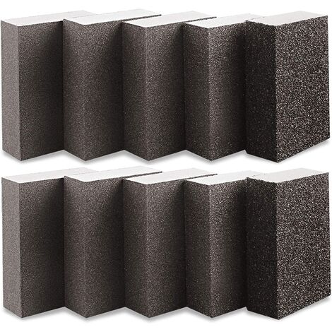 MINKUROW 10 Piezas Esponja De Lijado Grano 120-180 Bloques De Lijado 70 X 100 X 25 Mm Uso En Seco Y Húmedo Para Madera Metal Pintura Lavable Y Reutilizable (1/5)