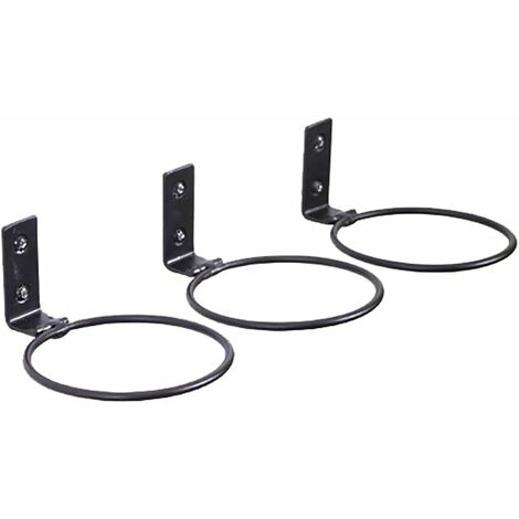 MINKUROW 3 Soportes Para Macetas Montados En La Pared, Soporte Para Macetas De Metal Con Soporte Para Macetas Con Anillo De Tornillo, Para Macetas Para Patio, Balcón Y Jardín (Negro-10 Cm) (1/5)