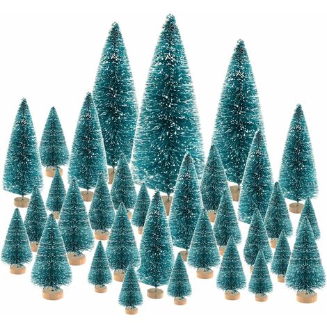 MINKUROW 66 Piezas Miniatura Cepillos Para Botellas Árboles Mini Árboles De Navidad Sisal Nieve Abetos Árboles De Mesa Para Decoraciones De Fiesta De Navidad Dormitorio Diy Decorar Modelos Diorama (1/5)