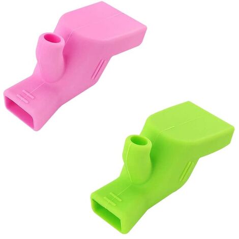 MINKUROW Extensor De Grifo Cocina Baño Extensor De Grifo De Agua Extensión Niños Alcance De Agua Extensor De Grifo De Silicona, Rosa Y Verde (1/5)