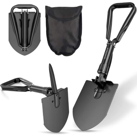 Pala Plegable De Acero Al Carbono Multifunción MINKUROW Con Bolsa De Nailon Para Supervivencia, Camping Y Jardín (1/5)