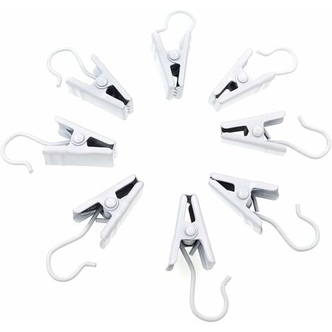 MINKUROW 100 Clips De Cortina De Acero Inoxidable Blanco Para Decoración Del Hogar, Fotos, Manualidades Y Actividades Al Aire Libre En Interiores (1/5)