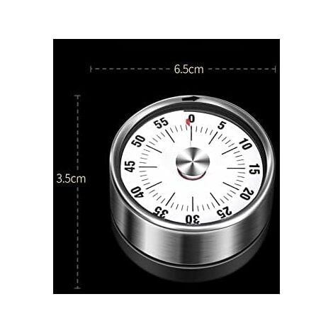 Reloj de pared, 23 cm, blanco, con temporizador de 60 minutos
