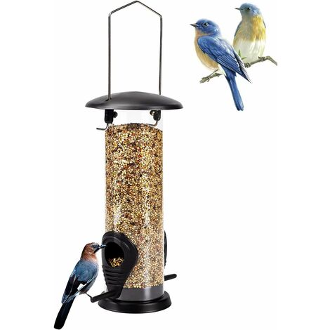 Comedero Para Pájaros MINKUROW, Comedero Para Pájaros Con Mezcla De Semillas, Comedero Para Pájaros Salvajes Transparente Para Exteriores Con Tubo Transparente De 21,5 Cm Para Balcón De Jardín Al Aire