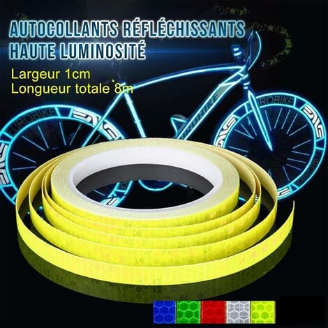 5 rollos de cinta reflectante de advertencia de seguridad para exteriores,  impermeable, cinta adhesiva reflectante para bicicleta, motocicleta